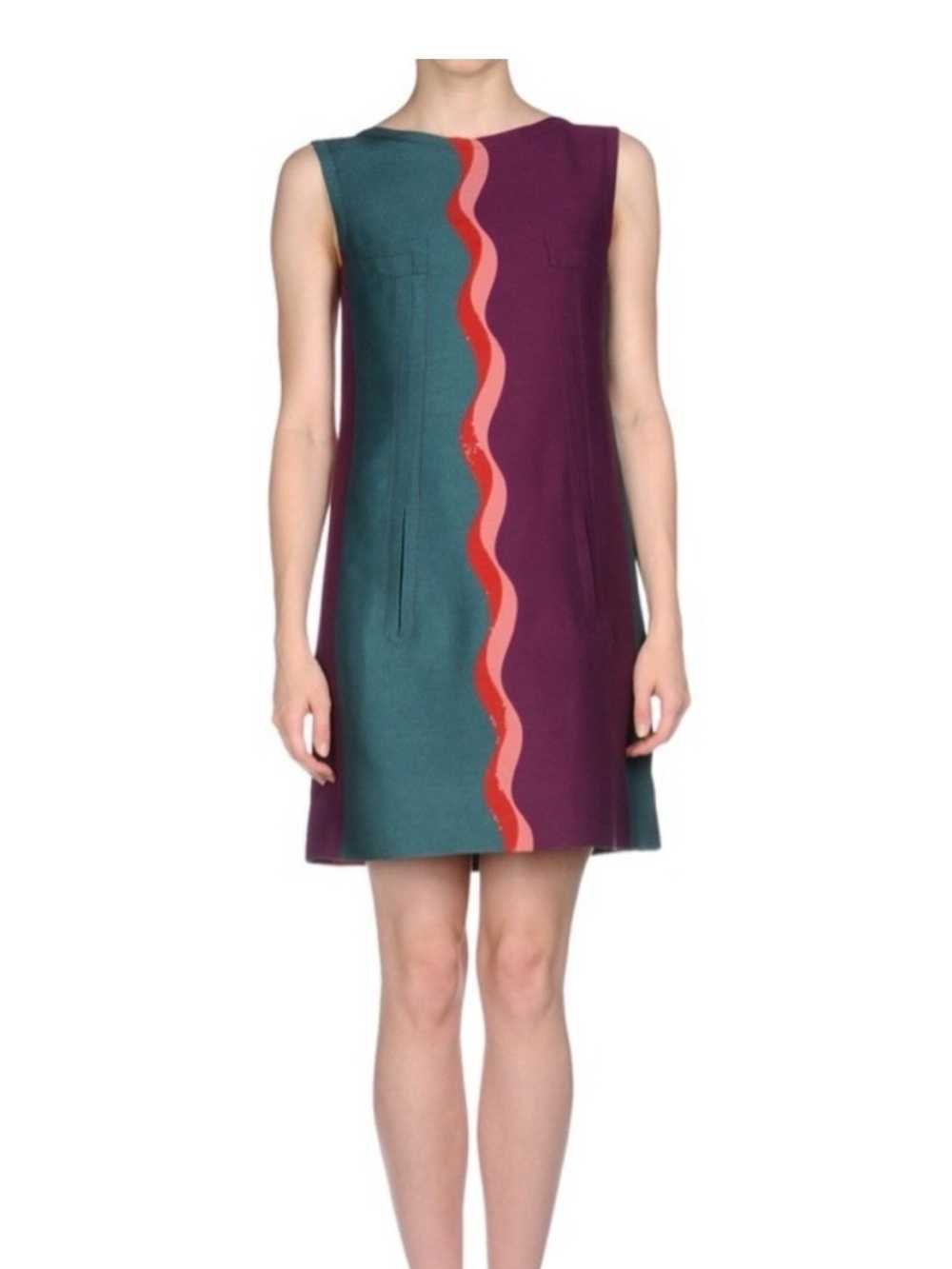 Alberta Ferretti Mainline Colorblock Wave Dress